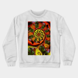 Orangey Red Spiral Fractal Crewneck Sweatshirt